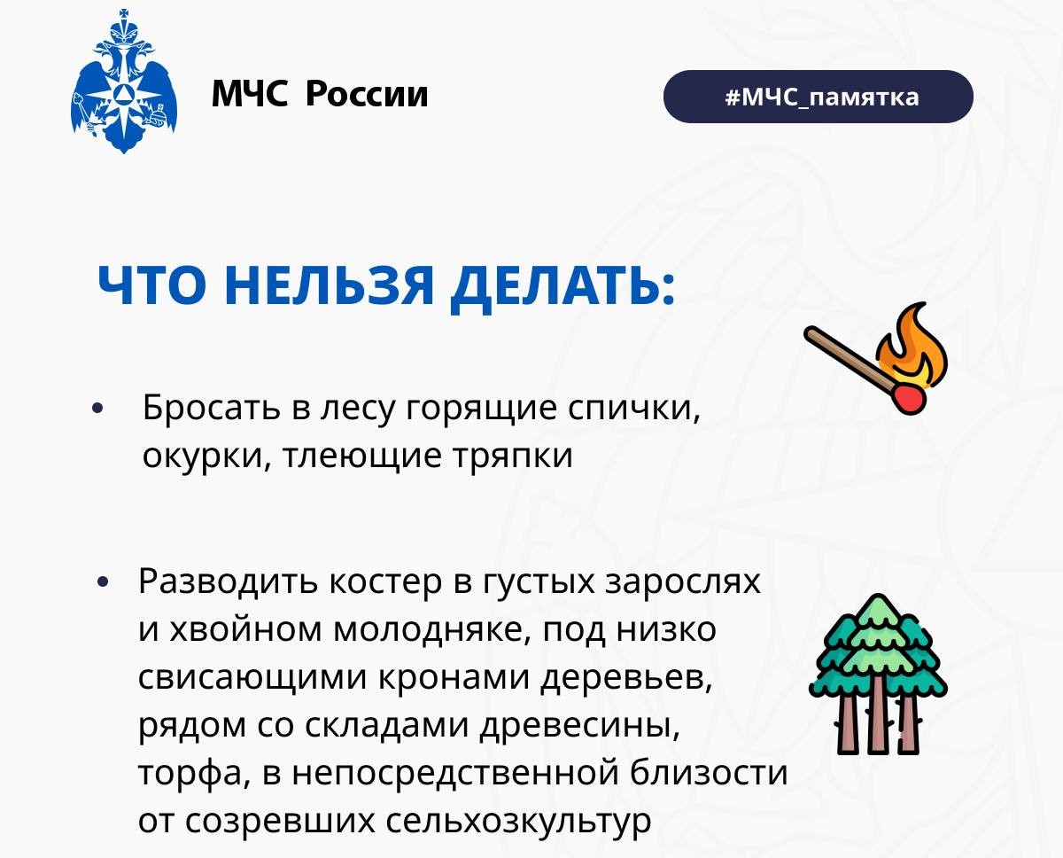 спички, костер, лес, памятка МЧС